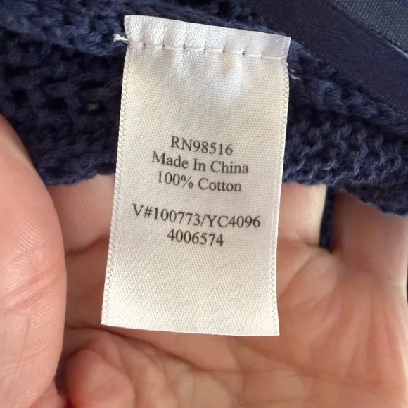 Coldwater Creek Deep Blue Knit Open-Front Asymmetrical Cardigan - Picture 3 of 6